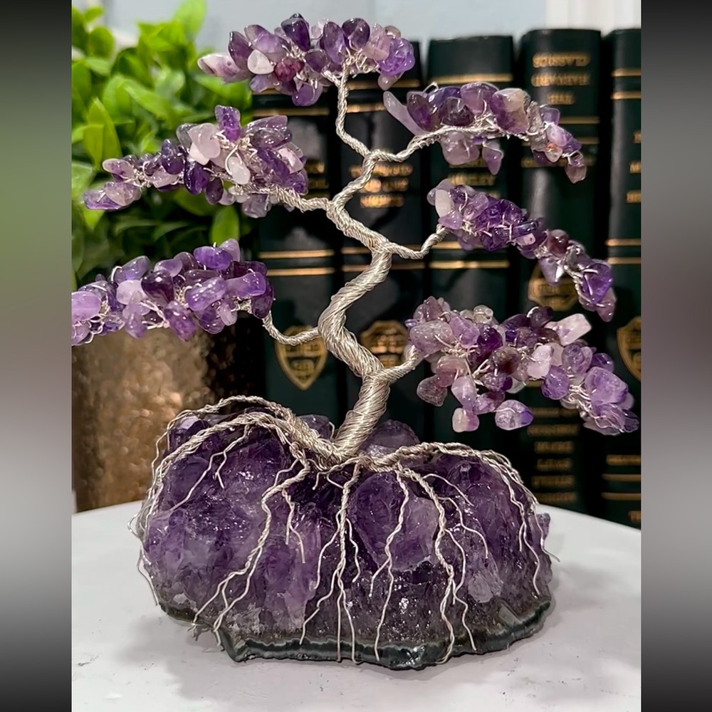 Handmade amethyst bonsai tree - Picture 3 of 3